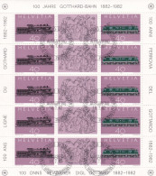 Suisse --1982-- Feuillet  100 Ans Ligne Du Gothard (train) -- 5 Valeurs 2 X 40 --cachet BERN--colle Intacte... à Saisir - Sonstige & Ohne Zuordnung