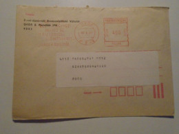 D201464   Hungary  Cover - EMA  Red Meter  -Freistempel -  Győr  To Székesfehérvár  1987 - Machine Labels [ATM]
