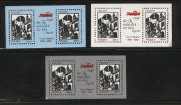 POLAND SOLIDARNOSC SOLIDARITY 1989 5TH ANNIV DEATH BLESSED FATHER JERZY POPIELUSZKO SET OF 3 MS RELIGION CHRISTIANITY - Solidarnosc Labels