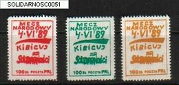 POLAND SOLIDARNOSC SOLIDARITY 1989 FREE ELECTIONS AGAINST COMMUNISM SET 1 PERFORATED SUPPORT HOME GAME 4 VI JUNE - Solidarnosc Labels