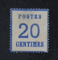 ALSACE LORRAINE N°6 20c Bleu NEUF(*) - Ongebruikt