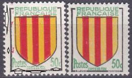 18049 Variété : N° 1044 Blason Comté De Foix Bavures Rouges Par Défaut D'essuyage Et Légendes Inférieures Et Facial   ** - Unused Stamps