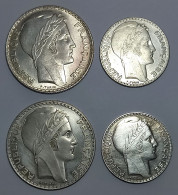 France, 10 Et 20 Francs Turin, 1933-1939 (4 Monnaies) - Altri & Non Classificati