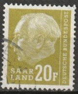 Saarland 1958 MiNr.417  O Gestempelt  Bundespräsident Theodor Heuss ( A1641/2) - Gebruikt