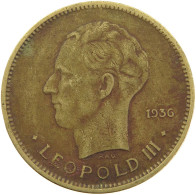 BELGIAN CONGO 5 FRANCS 1936 #s092 0077 - 1934-1945: Leopold III.