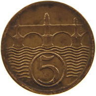 CZECHOSLOVAKIA 5 HALERU 1923 #s096 0649 - Tchécoslovaquie