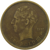 CONGO BELGIAN 5 FRANCS 1937 #sm12 0291 - 1934-1945: Leopold III