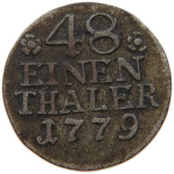 GERMAN STATES 1/48 TALER 1779 BRANDENBURG PREUSSEN Friedrich II. 1740-1786 #s091 0141 - Taler & Doppeltaler