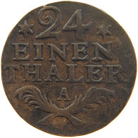 GERMAN STATES 1/24 TALER 1782 BRANDENBURG PREUSSEN Friedrich II. 1740-1786. #s100 0403 - Taler & Doppeltaler