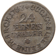 GERMAN STATES 1/24 TALER 1763 SACHSEN ALBERTINISCHE LINIE Kurfürst Friedrich August II. (1733-1763) #s094 0361 - Taler & Doppeltaler