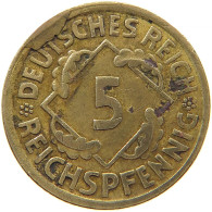 GERMANY WEIMAR 5 REICHSPFENNIG 1925 F DIE ERROR #s094 0581 - 5 Renten- & 5 Reichspfennig