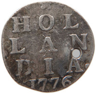 NETHERLANDS 2 STUIVERS 1776 HOLLAND #s091 0095 - Monete Provinciali