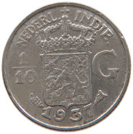 NETHERLANDS 1/10 GULDEN 1937 #s096 0321 - Unclassified