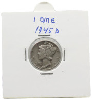 UNITED STATES OF AMERICA DIME 1945 D MERCURY #alb071 0475 - 1916-1945: Mercury (kwik)