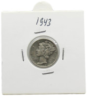 UNITED STATES OF AMERICA DIME 1943 MERCURY #alb071 0483 - 1916-1945: Mercury