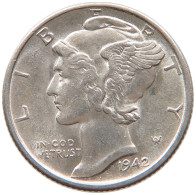 UNITED STATES OF AMERICA DIME 1942 S MERCURY #s091 0255 - 1916-1945: Mercury (kwik)