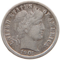 UNITED STATES OF AMERICA DIME 1901 BARBER #s091 0193 - 1892-1916: Barber