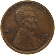 UNITED STATES OF AMERICA CENT 1917 S LINCOLN #s091 0261 - 1909-1958: Lincoln, Wheat Ears Reverse