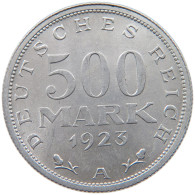 GERMANY WEIMAR 500 MARK 1923 A #s090 0025 - 200 & 500 Mark