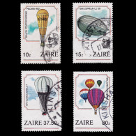 ZAIRE STAMPS.1984.Air Balloons .Set 4.USED. - Gebruikt