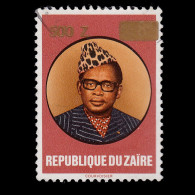 ZAIRE STAMP.1990.Mobutu.500z On 8k.SCOTT 1333.USED. - Gebraucht