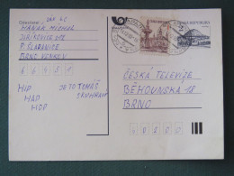 Czech Republic 1995 Stationery Postcard Hora Rip Mountain Sent Locally - Covers & Documents