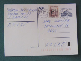 Czech Republic 1995 Stationery Postcard Hora Rip Mountain Sent Locally From Prague With PFAFF Slogan - Covers & Documents