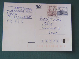 Czech Republic 1995 Stationery Postcard Hora Rip Mountain Sent Locally - Covers & Documents