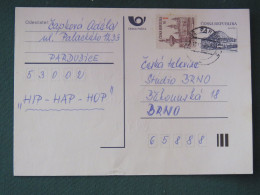 Czech Republic 1995 Stationery Postcard Hora Rip Mountain Sent Locally - Covers & Documents