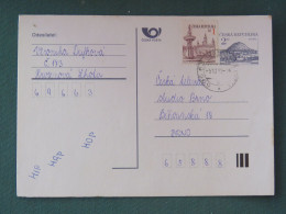 Czech Republic 1995 Stationery Postcard Hora Rip Mountain Sent Locally - Covers & Documents