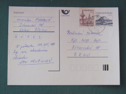 Czech Republic 1995 Stationery Postcard Hora Rip Mountain Sent Locally - Covers & Documents