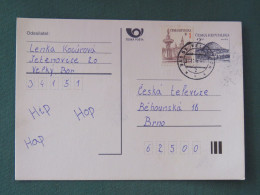 Czech Republic 1995 Stationery Postcard Hora Rip Mountain Sent Locally - Covers & Documents