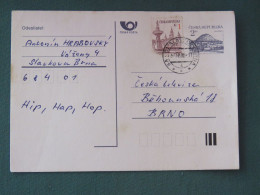 Czech Republic 1995 Stationery Postcard Hora Rip Mountain Sent Locally - Covers & Documents