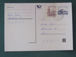 Czech Republic 1995 Stationery Postcard Hora Rip Mountain Sent Locally - Briefe U. Dokumente