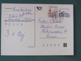 Czech Republic 1995 Stationery Postcard Hora Rip Mountain Sent Locally - Covers & Documents