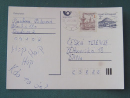 Czech Republic 1995 Stationery Postcard Hora Rip Mountain Sent Locally - Covers & Documents