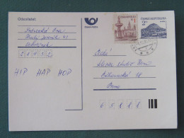 Czech Republic 1995 Stationery Postcard Hora Rip Mountain Sent Locally - Covers & Documents