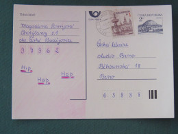 Czech Republic 1995 Stationery Postcard Hora Rip Mountain Sent Locally - Lettres & Documents