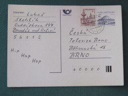 Czech Republic 1995 Stationery Postcard Hora Rip Mountain Sent Locally - Covers & Documents