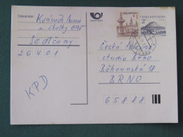 Czech Republic 1995 Stationery Postcard Hora Rip Mountain Sent Locally - Brieven En Documenten