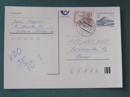 Czech Republic 1995 Stationery Postcard Hora Rip Mountain Sent Locally - Covers & Documents