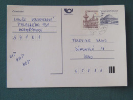 Czech Republic 1995 Stationery Postcard Hora Rip Mountain Sent Locally - Briefe U. Dokumente