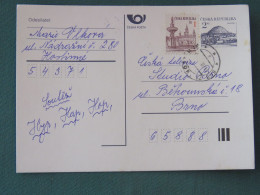 Czech Republic 1995 Stationery Postcard Hora Rip Mountain Sent Locally - Covers & Documents