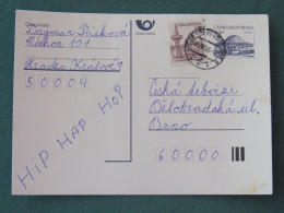 Czech Republic 1995 Stationery Postcard Hora Rip Mountain Sent Locally - Covers & Documents