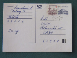 Czech Republic 1995 Stationery Postcard Hora Rip Mountain Sent Locally - Lettres & Documents