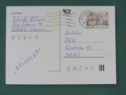 Czech Republic 1997 Stationery Postcard 4 Kcs "Prague 1998" Sent Locally - Covers & Documents