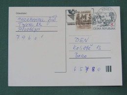 Czech Republic 1997 Stationery Postcard 3 + 1 Kcs Sent Locally From Prostejov, EMS Slogan - Briefe U. Dokumente