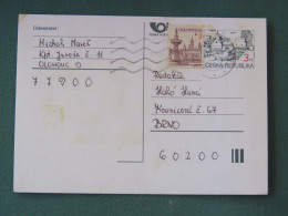 Czech Republic 1997 Stationery Postcard 3 + 1 Kcs Sent Locally - Covers & Documents