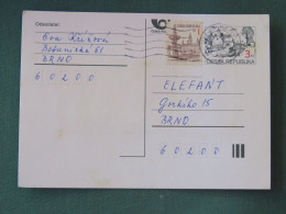 Czech Republic 1997 Stationery Postcard 3 + 1 Kcs Sent Locally - Briefe U. Dokumente