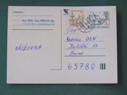 Czech Republic 1997 Stationery Postcard 3 + 1 Kcs Sent Locally - Briefe U. Dokumente